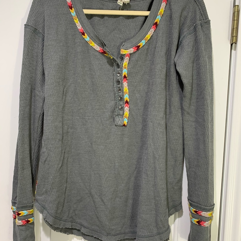 Free People Waffled Long Sleeve